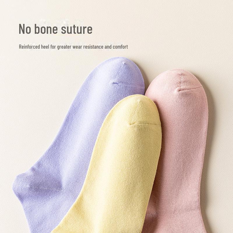 Damen 100% Baumwolle Mid-Tube Socken - Antibakteriell, Deodorant, Unifarben für alle Jahreszeiten