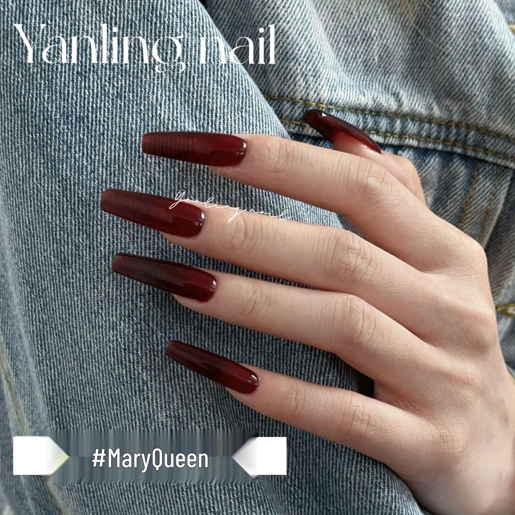 Yanling Red Series: Mary Queen Nail Art Gel - Blood, Wine, and Big Red Shades.