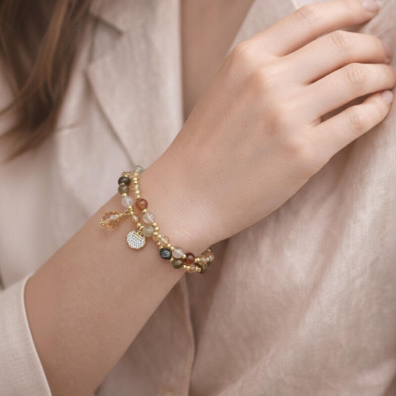 Kristallpärlhänge Ädelstensarmband