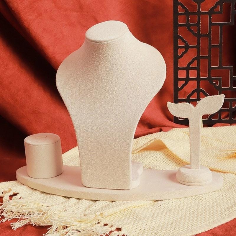 Multifuntional Jewelry Display Solution Jewelry Holder Fabric Texture Jewelry Set Stand for Various Accessory Types