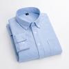 Fashion 100%cotton Casual long-sleeve Shirts for men oxford striped plaid tops slim fit formal shirt white black office clothes