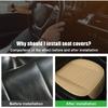 2PCS Front Seat Cover,Breathable Leather Cushion Protective Cover,Non-Slip Driver Seat Padded Storage Pocket,Most Car Universal Car