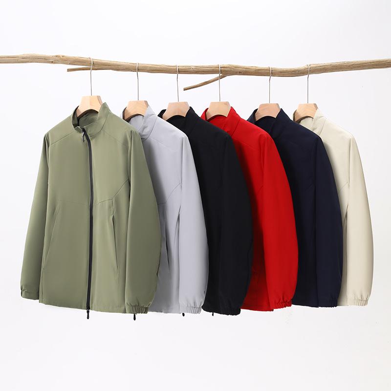 Custom Logo Business Jacket: Thin Style Stand-Up Collar Trench Coat Outerwear for Autumn/Winter – Made-to-Order Group Uniform