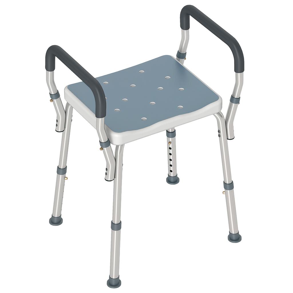 57-69cm Aluminium Frame Bath Seat - Light Blue