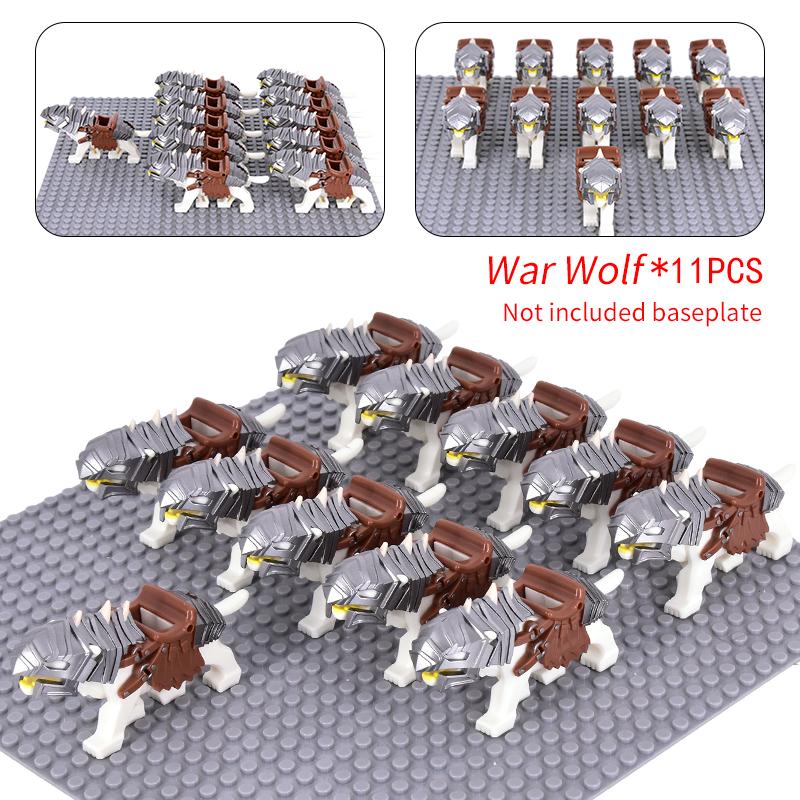 Medieval Military Sets Cavalry Figures War Horse Animals Building Blocks Parts Knight Weapons Accessories Toys for Kids Gifts