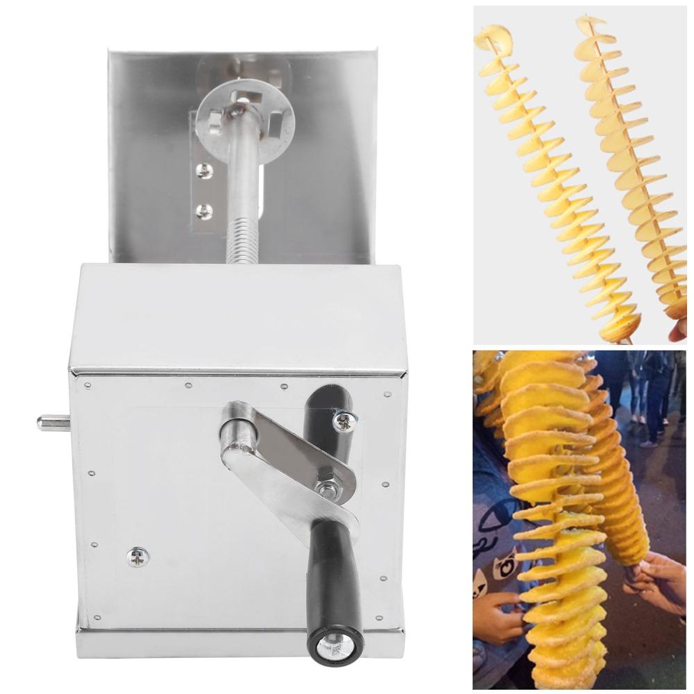 Four-Prong Shaft Spiral Potato Cutter Hand Crank Manual Potato Cutter Home Kitchen