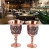 2 pièces Verres à vin vintage en laiton Bronze rouge Calices décoratifs en métal rétro Affichage décoratif
