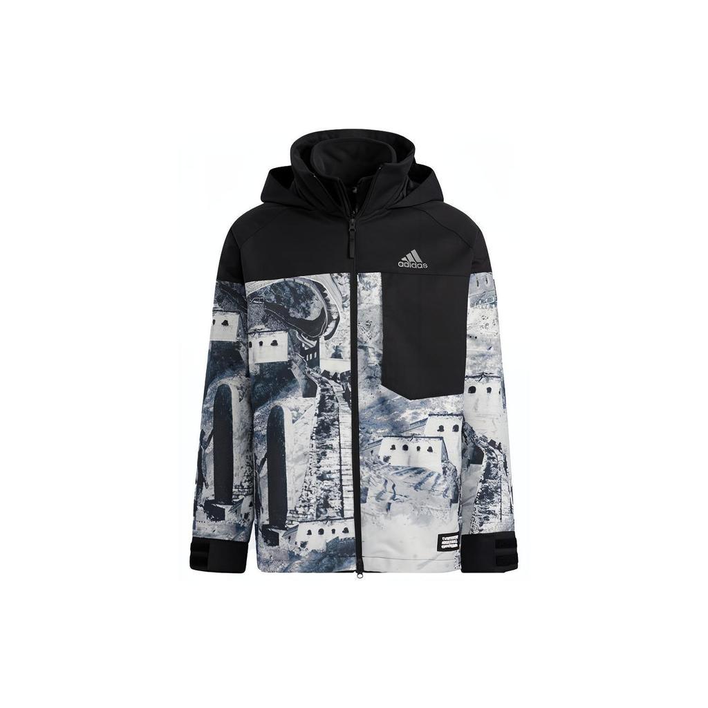 Adidas Three-In-One Long Sleeve Jacket With Zipper And Stand-Up Collar Unisex Outerwear Black H23107