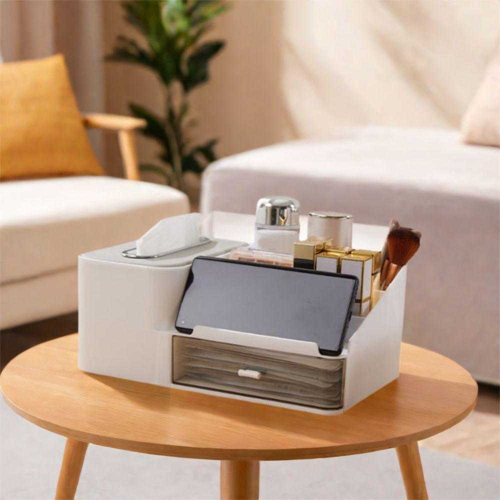 Dustproof Cosmetics Storage Case Space Saving Tissue Box Practical Stationery Organizer Bathroom