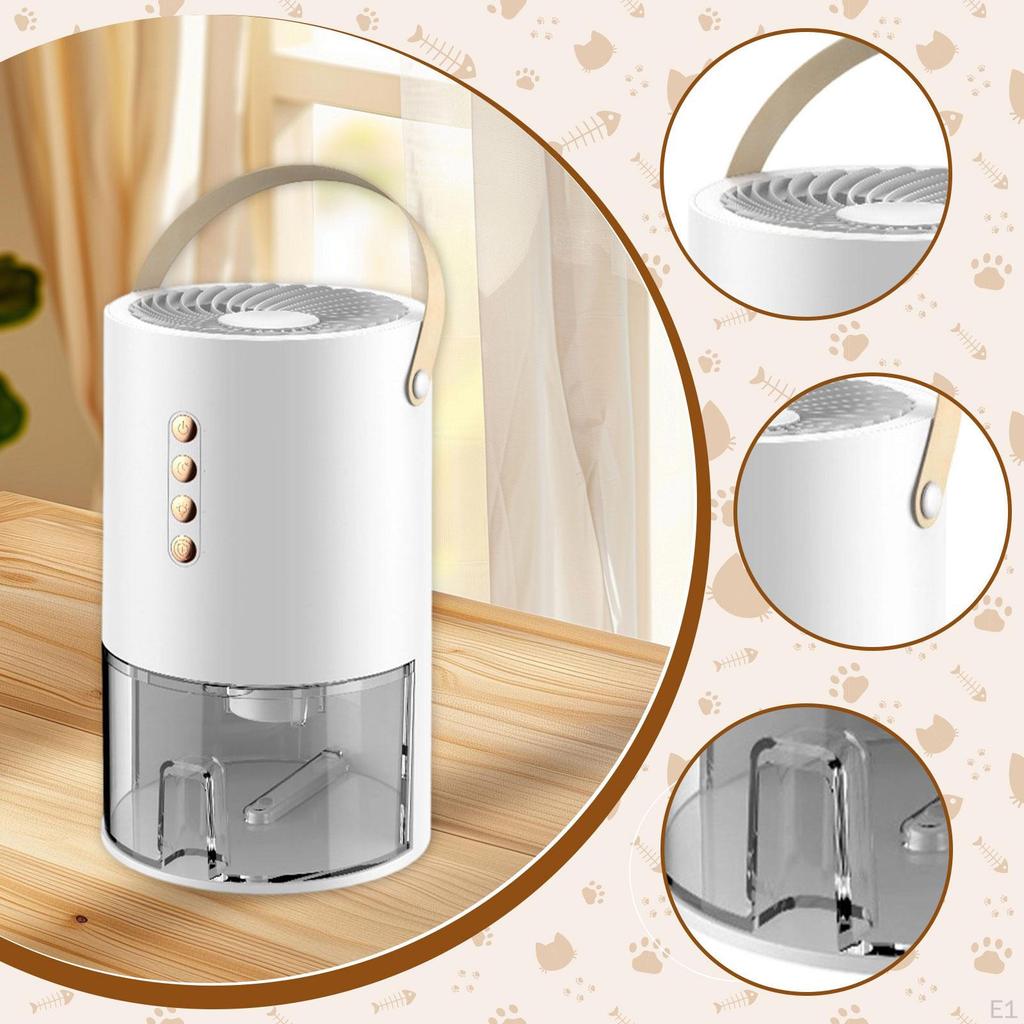 Dehumidifier Air Cleaner Auto Shut Off Convenient Household Quiet Negative Ion Purifier for Living