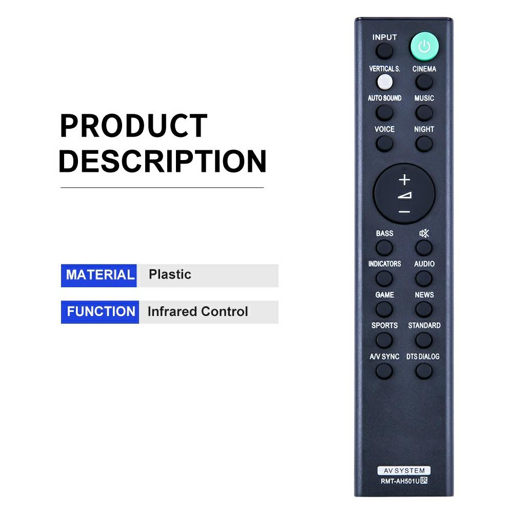 RMT-AH501U For Sony Soundbar Remote Control Battery Operated Infrared Replacement Controller