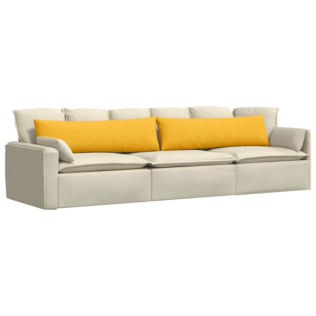 Sofa Cushions 2 Pieces Light Yellow 145 X 40 Cm Corduroy Fabric