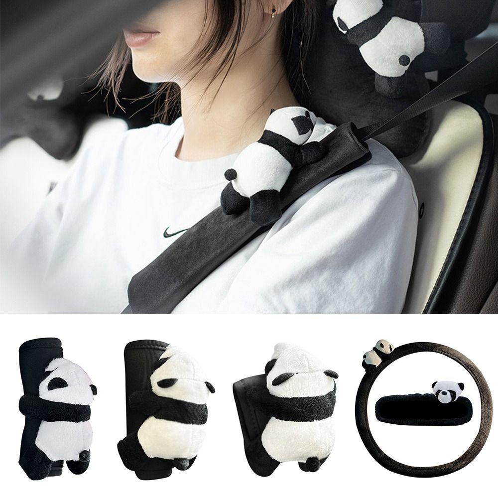 Panda Car Handbrake Handle Cover Soft Plush Car Accessories Valentine's Day Gifts