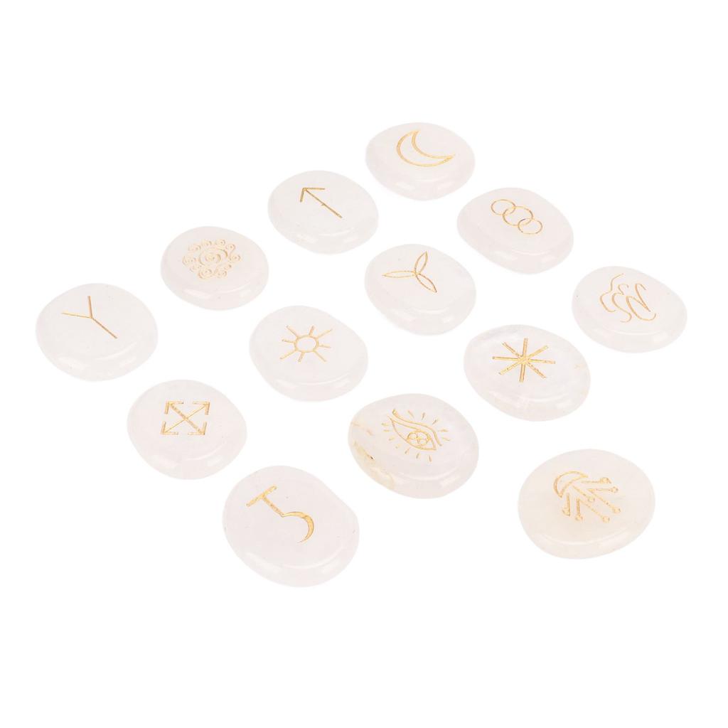 13 Pcs Rune Stone Set Empower Mind Promote Clear Thinking Crystal Runes Healing Stones for Yoga