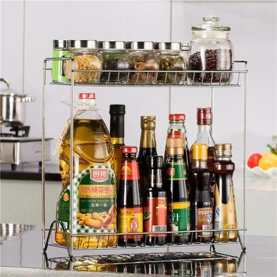 Double-layer Seasoning Shelf Kitchen Supplies Shelf Two-layer Seasoning Box Seasoning Bottle Storage Rack Household Storage Rack