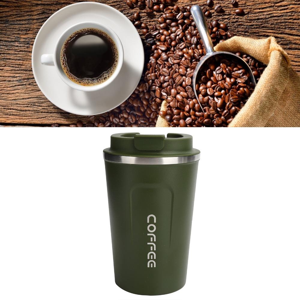 Double Layer Coffee Cup Vacuum Insulated Travel Mug Portable Insulated Mug  Cold Drinks