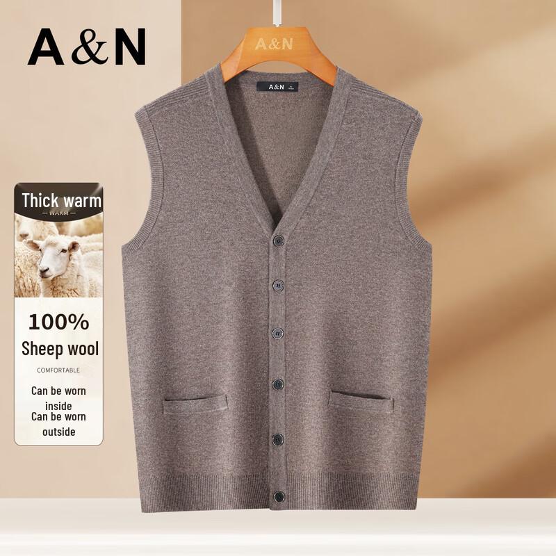 Antonio Herren 100% Merinowolle Warme V-Ausschnitt Weste