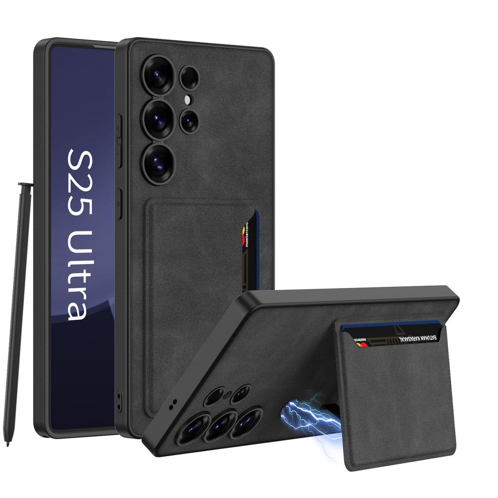 Husă Telefon Mobil Samsung S25ultra Piele Mată Simplă Galaxys25 Ultra Subțire Simplă Husă cu Suport Anti-Cădere