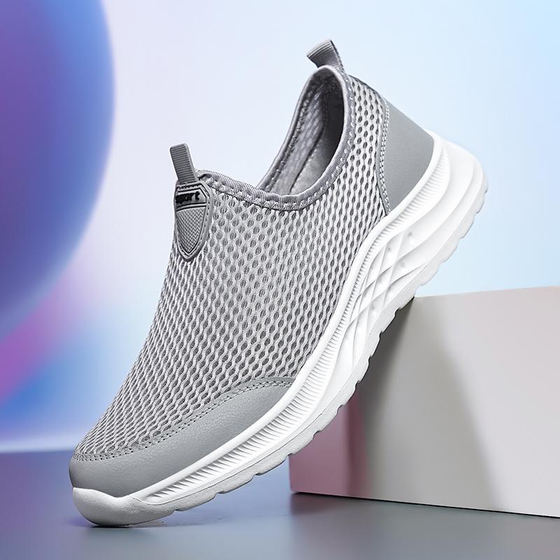 2025 new summer breathable mesh casual sports shoes one-pedal mesh shoes thin large size men's shoes lightweight