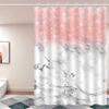 1pc Rose Gold Marble Print Shower Curtain with Hooks, Polyester Fabric, Machine Washable, Suitable for Bathroom Decoration