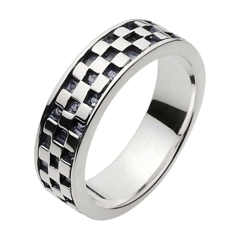 

[Figmart] simple checker Ring [Silver 925 silver accessories] fr0306 No. 19