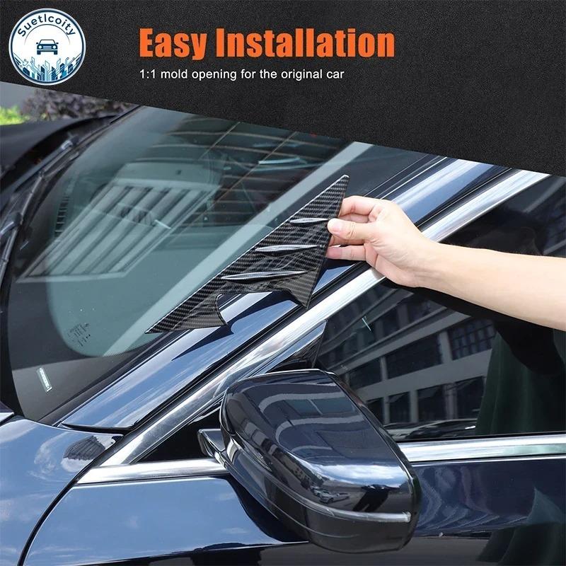 Exterior Car Accessories For BMW 5 Series G30 2018- ABS Car Rearview Mirror Side Triangular Spoiler Trim Panel Cover