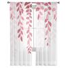 Leaf Plant Rural Style Agate Green Pink Gradient Sheer Window Curtain Tulle Curtains for Livingroom Home Decor Voile Drapes