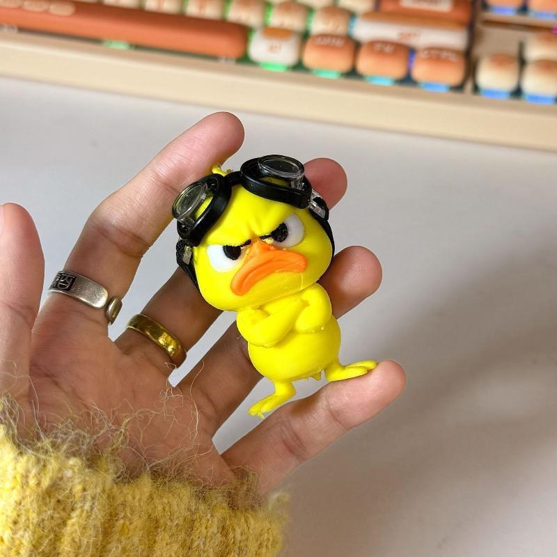 Angry Yellow Duck Statue White Eyed Funny Duck Humorous Indoor Outdoor Christmas Home And Car Decoration