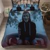 Conjunto de Roupa de Cama Anônimo 3D com Máscara Cobertor Confortável Capa de Edredom Fronha Decoração de Quarto Infantil Têxtil para Casa