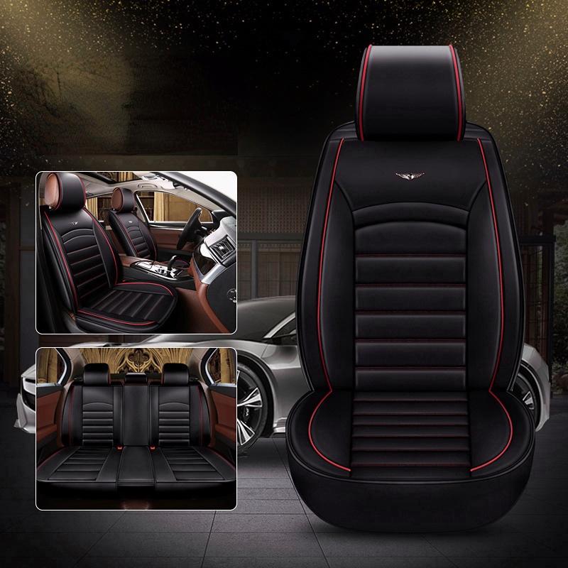 Car PU Seat Covers Set Luxury Car Seat Belt Cover Car Cushion Set Leather Car Seat Covers Universal Seat Covers for Cars Full Set