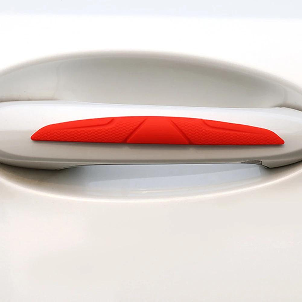 4PCS Silicone Car Door Protector - 14.8X1.6CM Anti-Collision Bar for Edge/Mirror, Self-Adhesive Strip