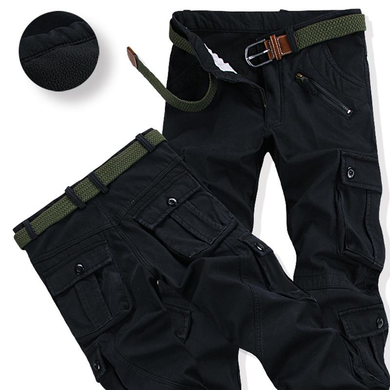 Men's Winter Fleece Multi-Pocket Casual Overalls