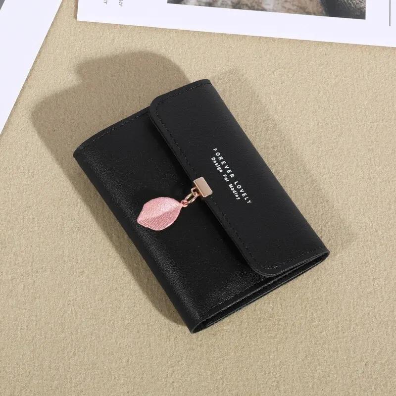 

1PC Trifold Clutch Кошелек для монет, Минималистский держатель для кредитных карт, Женский повседневный кошелек чёрный