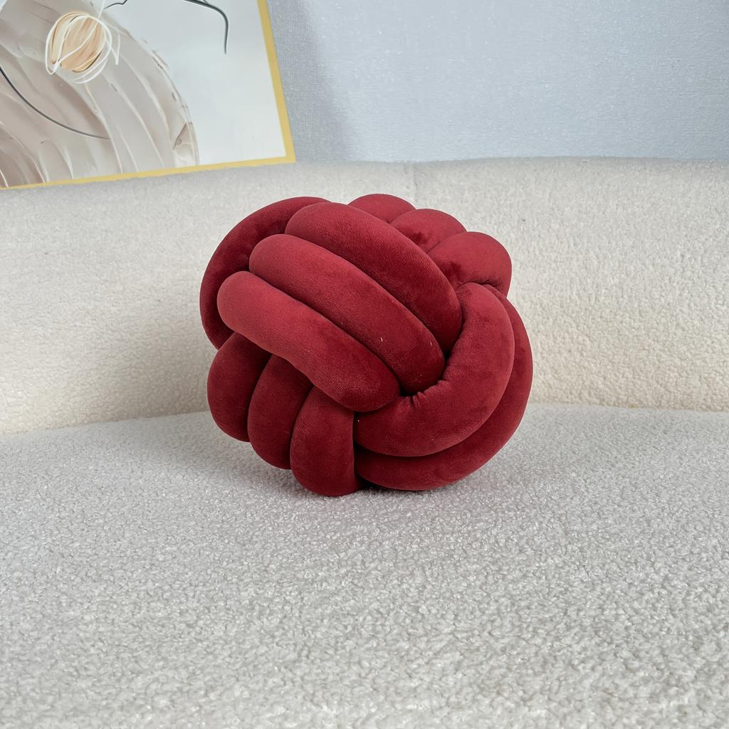 1pc 22cm/8.66inch Knot Pillow Ball Shaped Decorative Throw Cushion for Living Room Bed Sofa Handwoven Pillow