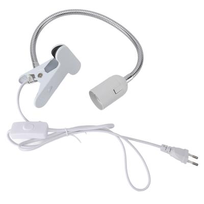 Portalampada da scrivania a clip con collo di cigno flessibile E27 E26 in lega di alluminio, morsetto, supporto per lampada per casa