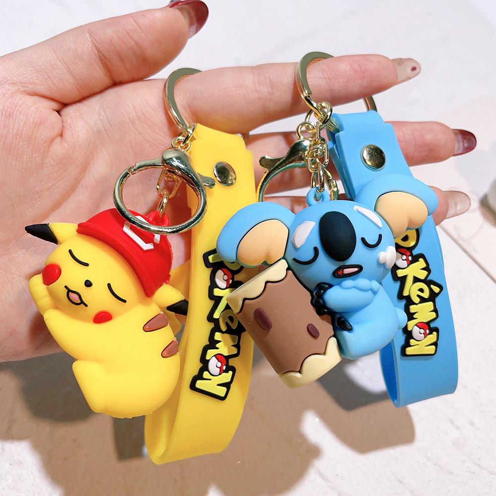 Adorable Pikachu Keychain Cute Psyduck Squirtle Figurine For Bags And Backpacks