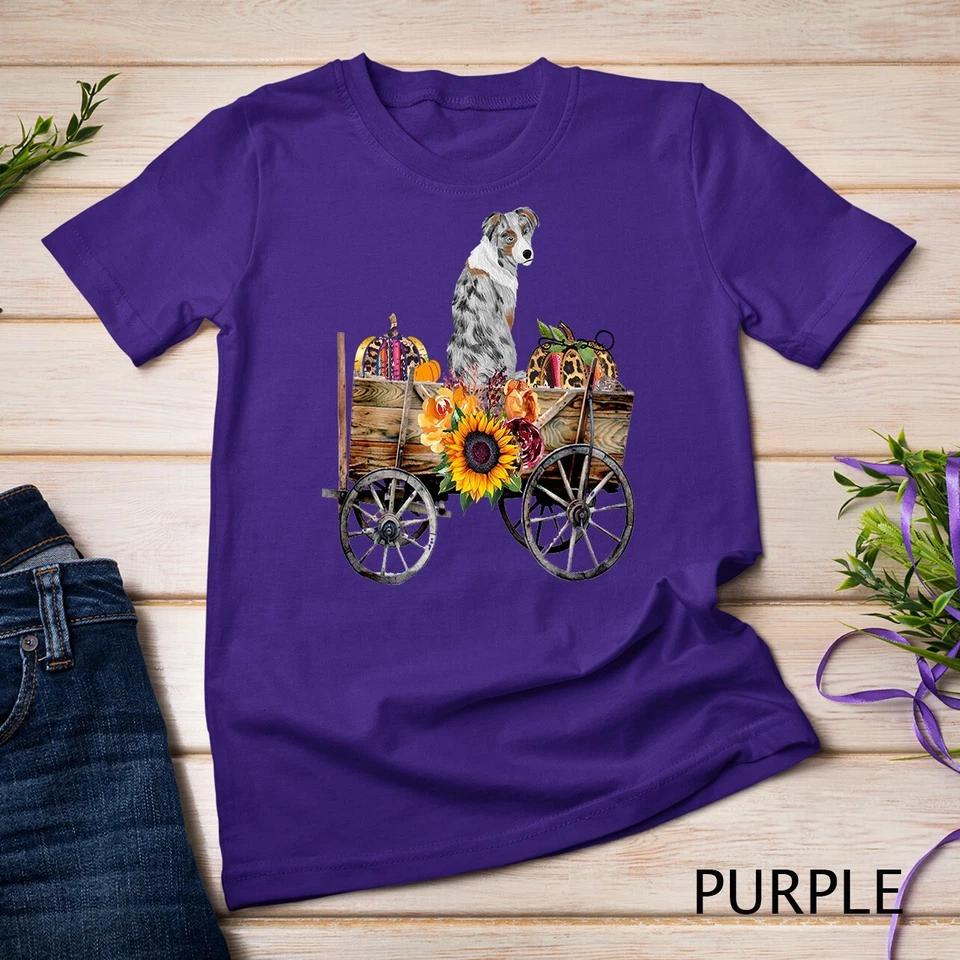 Blue Merle Australian Shepherd Dog Gift Aussie Sunflower Unisex T-shirt 7 XL