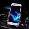 Car Phone Holder Vehicle-mounted Rhinestones Clip Stand Universal Smartphone Self-adhesive Support Interior Pink