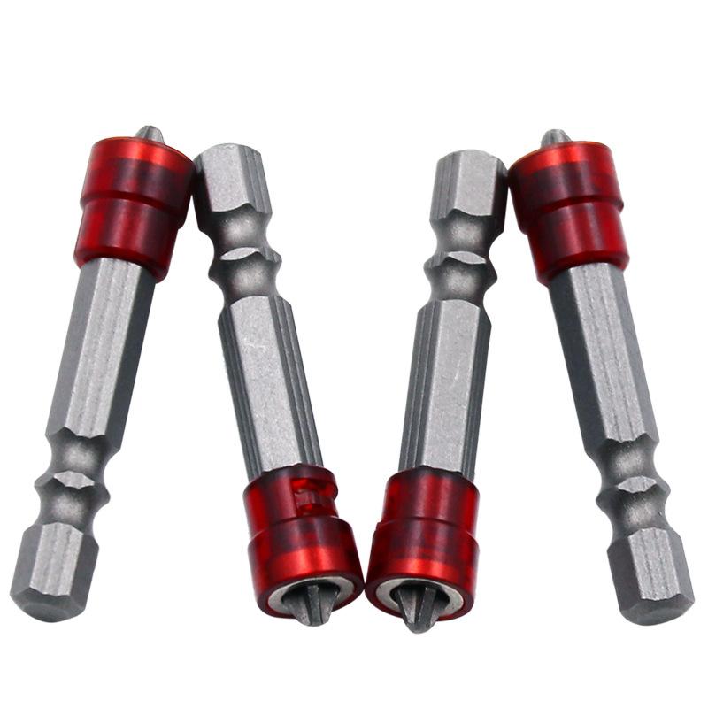 1/4" Screwdriver Bits Red Head Magnet Driver Hex Shank With Magnetizer Cross Magnetic Bit Hand Electric Screw Tool Accessories
