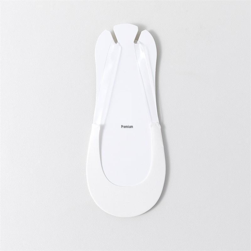 Invisible Ice Silk Low-Cut Boat Socks with Non-Slip Heel & Forefoot, Solid Color, Half-Palm Strap, Perfect for High Heels.