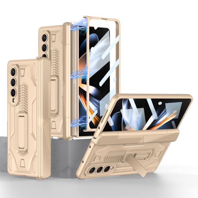 Shockproof Armor Case For Samsung Galaxy Z Fold 4 5g Slide Pen Slot Case Magnetic Hinge Bracket Stand For Samsung Z Fold 4 Case
