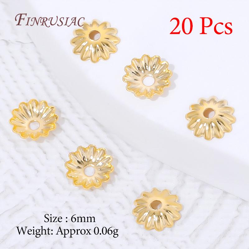 Multiple Styles 18K Gold Plated Beads Caps For Jewelry Making,Brass Flowers Caps For Bracelets DIY Accessories,Tassel End Cap