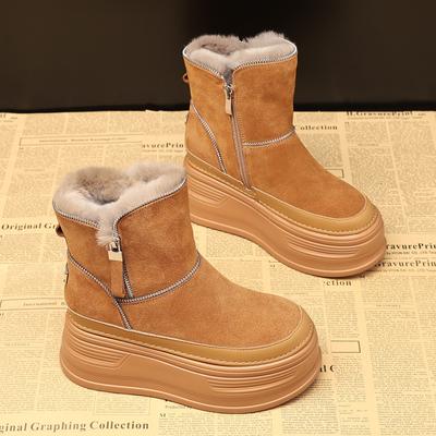 Fashion 9cm Women's Winter Boots with Fleece Thickening Will Increase Non-slip Warm Short Boots In 2024 Women Snow Boots
