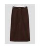 8SECONDS Poly Peach Belted Skirt Brown