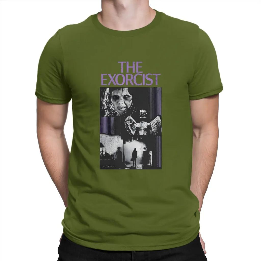 Afraid Man's TShirt T-The Exorcist Crewneck Tops Fabric T Shirt Funny Top Quality Birthday Gifts