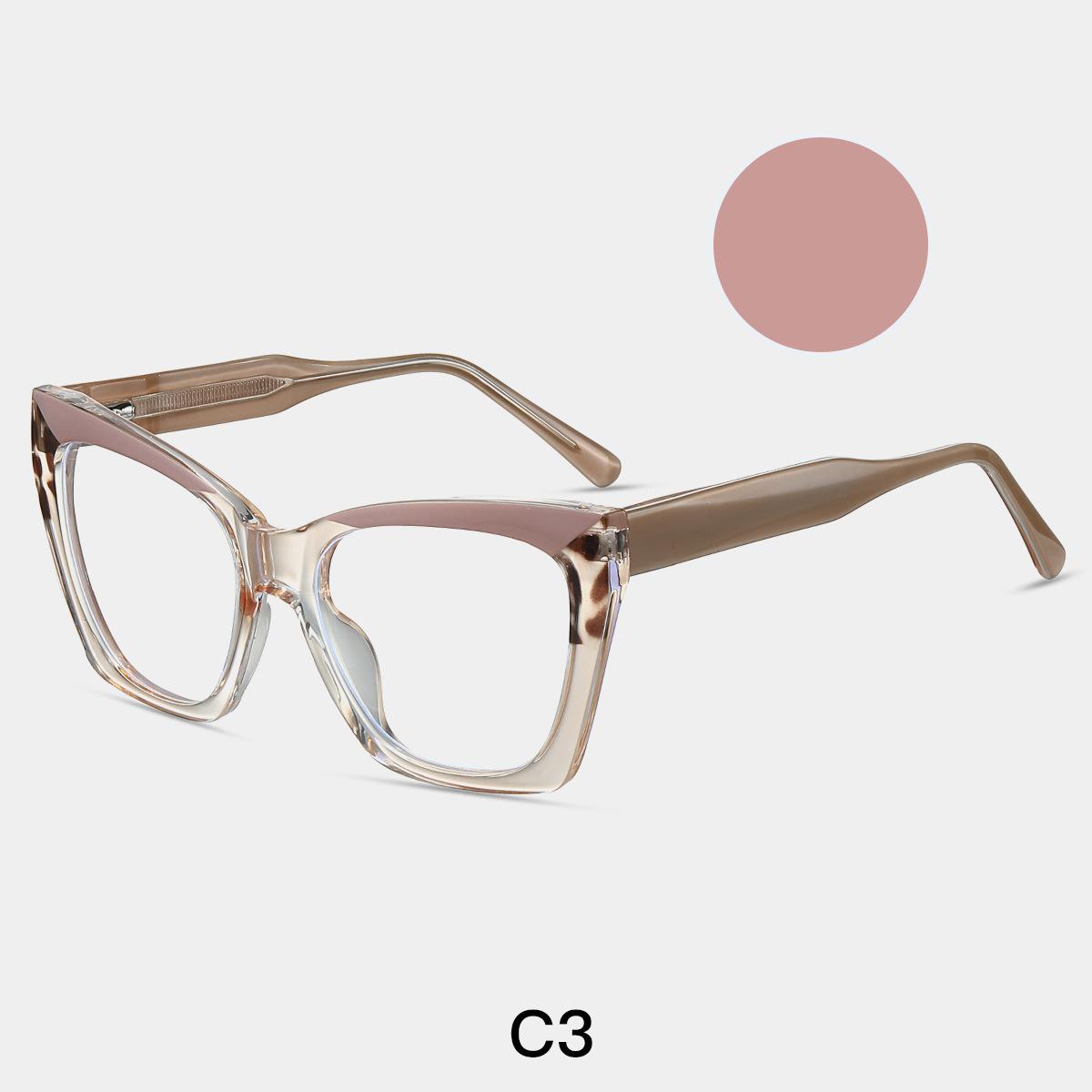 

Elegant Oversized Reading Eyeglasses Female TR90 Stylish Square Anti-blue Lightweight Optical Computer Glasses Vision Eyeglasses Plus 0