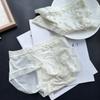 Ladies Spring and Summer Lovely Print Nude Feel Comfortable Mesh Yarns Pastoral Style Underwear