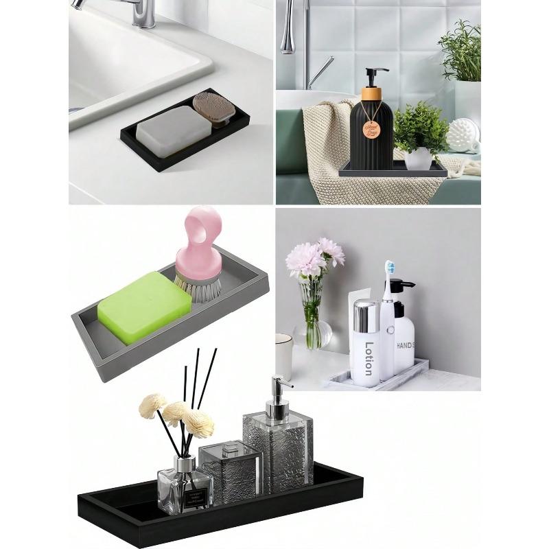 1PC Premium Storage Tray Organizer For Keys Makeup Jewelry On Bathroom Kitchen Sink Counter Holiday Gift Home Decor Summer