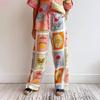 Summer Ladies Vacation 2-piece Casual Fashion Linen Shirt Collar Cardigan Long Suit