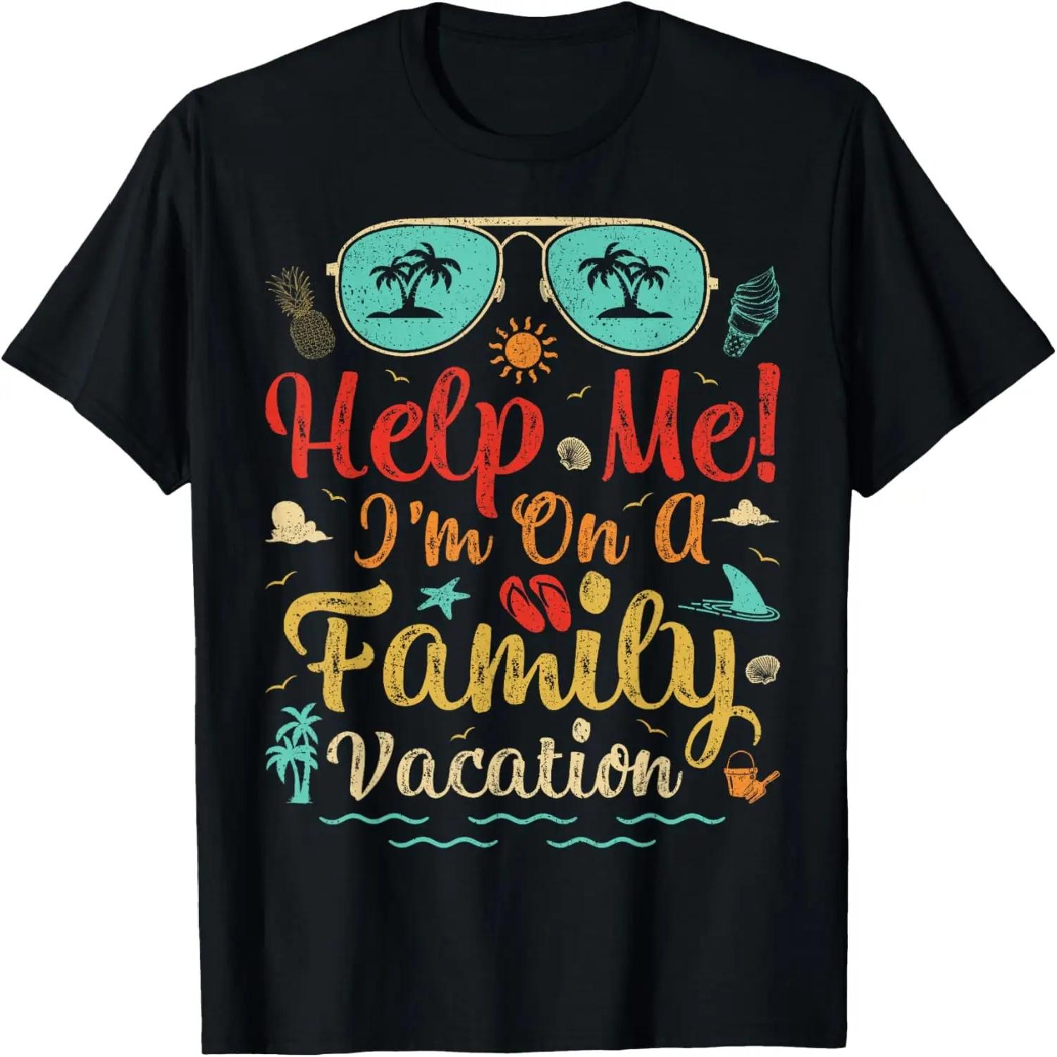 Retro Style Help Me I m On A Family Vacation T-Shirt XXXXL
